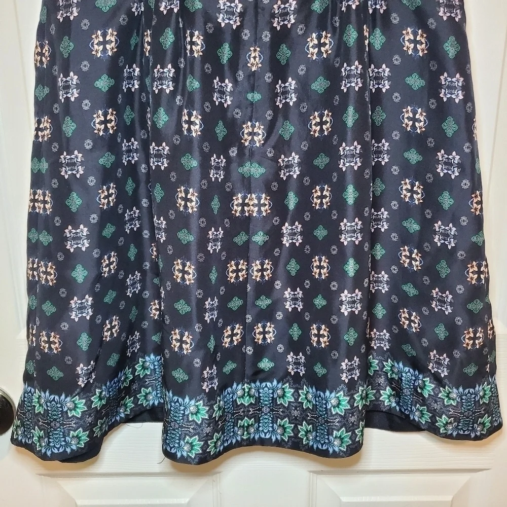 J.Crew Women Boho Cottage Core Silk Cap Sleeve Mirrored Floral Dress Soft Sz 6P